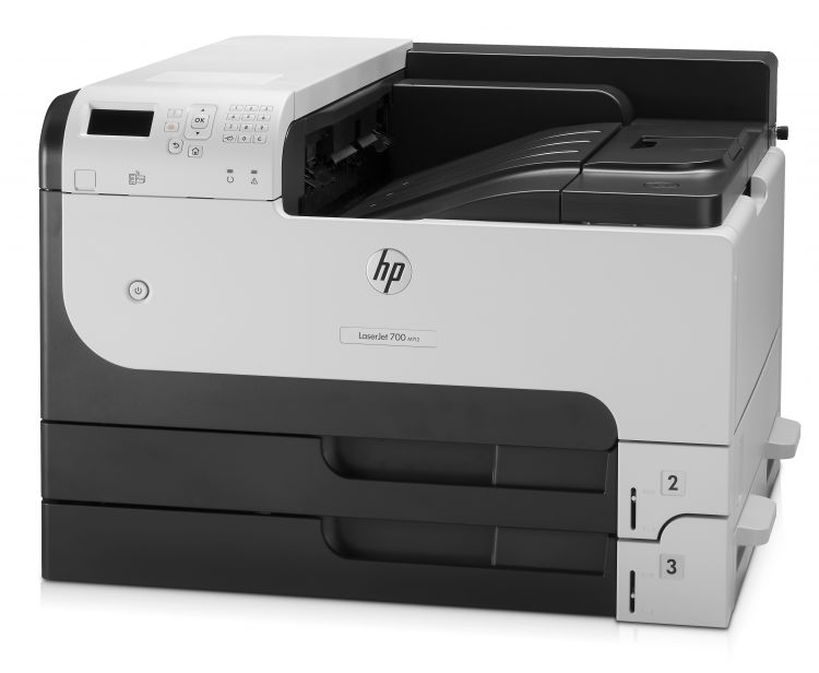 Лазерные черно-белые Принтер лазерный черно-белый HP LaserJet Enterprise 700 M712dn A3, 1200dpi, 40ppm, 512Mb, 3trays 250+250+100, USB2.0/extUSBx2/GigEth/HIP/ePrint