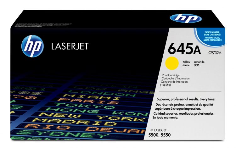 Картридж HP 645A C9732A для принтера color LaserJet 5500/5550 (до 13 000 стр) желтый интеллектуальный