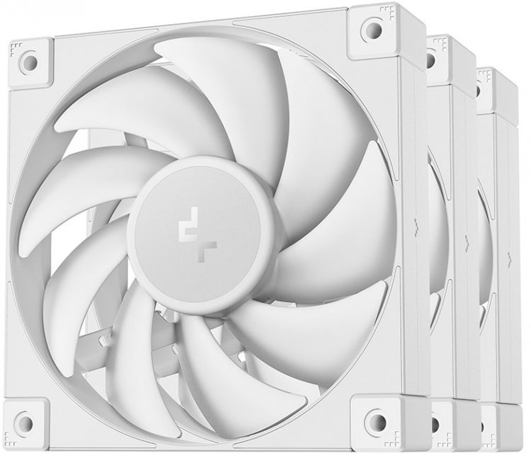 Вентилятор для корпуса Deepcool FD12 WH-3 IN 1 120mm, 400-2050rpm, 64.2CFM, 27.6dBa, 4-pin PWM Color BOX (3-pack)