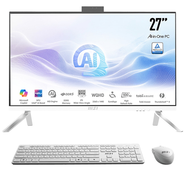 Моноблок 27'' MSI Modern AM273Q AI 1UM-047XRU 9S6-AF0112-047 ULTRA 5 125U/16GB/512GB SSD/Intel Graphics/2560x1440/IPS/kbd/mouse/cam/WiFi/BT/noOS/black