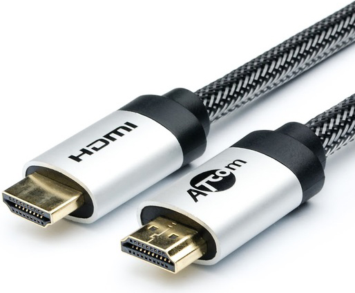 Кабель HDMI Atcom AT5263 15м, HIGH speed, Metal gold, в чулке, в пакете