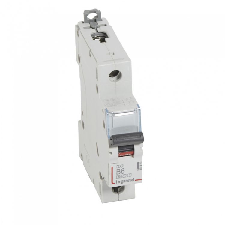 Автоматический выключатель Legrand 407429 DX³ 6000 - 10 кА - тип характеристики B, 1П, 230/400 В~, 6 А, 1 модуль