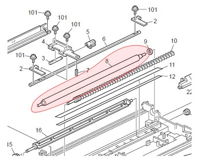 Запчасть Ricoh D0623925/A2933908 Чистящий ролик ленты переноса
