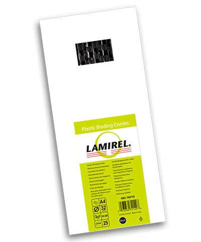 Пружина Fellowes LA-78775 пластиковая Lamirel, 32 мм, черный, 25шт