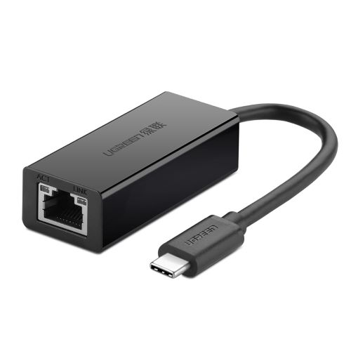 Адаптер UGREEN 30287 USB Type-C/LAN RJ45, 10/100Mbps, 110 мм, черный