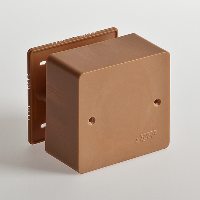   Xcom-Shop Коробка распределительная TYCO 65015К наружная (для открытого монтажа) 85х85х42, IP42, универсальная, для кабель-канала, коричневая