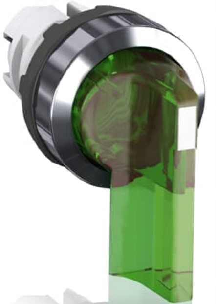 Переключатель ABB 1SFA611204R2102 (длин. ручка) зеленый 2-х позиц. с подсветкой (корпус) с фикс. M2SS5-21G