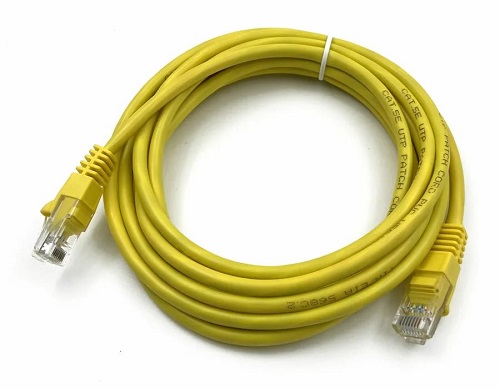 Кабель патч-корд U/UTP 5e кат. 3м Buro UTP-5E-3M-Y литой (molded), 4 пары, 26AWG, CCA, желтый