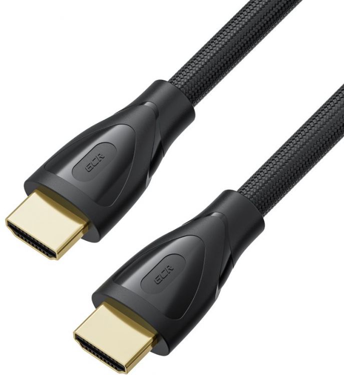 Кабель интерфейсный Greenconnect GCR-55765 Premium 1.0m, HDMI 2.0, ECO Soft капрон, черный, HDR 4:4:4, Ultra HD, 8K 60Hz/4K*120Hz, 3D, 48 Гбит/с, 3 Х