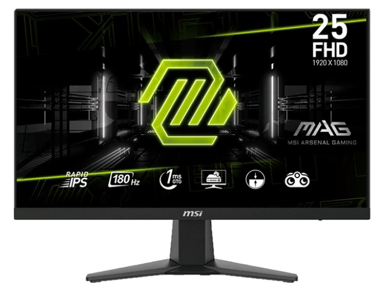  Монитор 24,5 MSI Mag 256F 9S6-3BC11H-020 1920x1080 LED, 16:9, IPS, 250cd, 1000:1, 1ms, 178/178, HDMI, DP, 180Hz, VESA, black