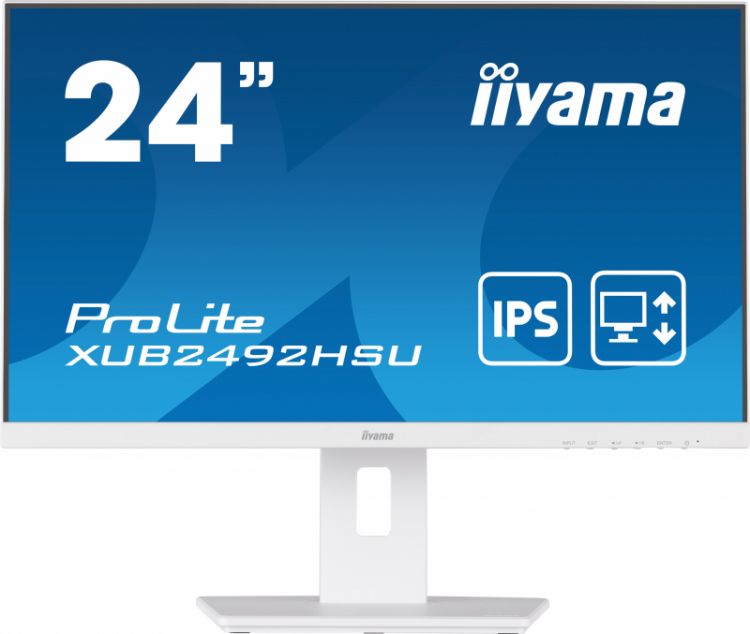 Монитор 23,8 Iiyama XUB2492HSU-W5 IPS, 1920х1080 (16:9), 75Hz, 4ms, 178°/178°, 250cd, HDMI, D-Sub, DP, USB-Hub Speakers, белый