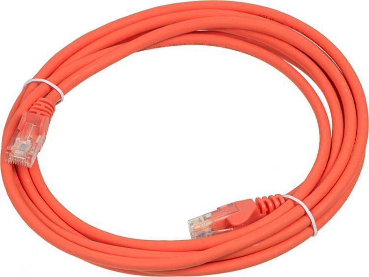 Патч-корды RJ-45, 6 кат, неэкранированные  Xcom-Shop Кабель патч-корд U/UTP 6 кат. 2м Lanmaster LAN6-45-45-2.0-LSZH RJ45 - RJ45, 4 пары, оранжевый, LSZH