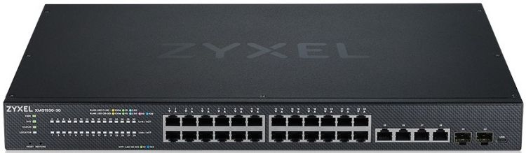 Коммутатор управляемый ZYXEL Smart L2+ XMG1930-30-ZZ0101F Smart L2+, NebulaFlex, rack 19, 24*RJ-45: 1/2.5G, 4xRJ-45: 1/2.5/5/10G, 2xSFP+, автономное/