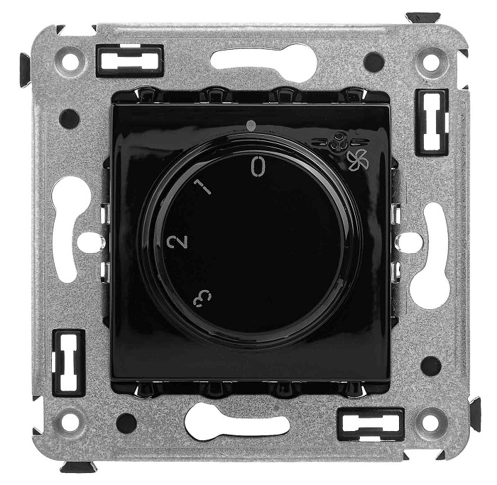 Механизм управления вентиляторами DKC 4402173 в стену, Черный квадрат, 2 модуля, Avanti