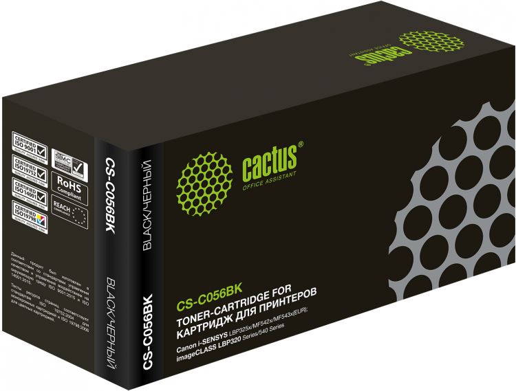 Картридж Cactus CS-C056BK лазерный черный (10000стр.) для Canon i-SENSYS LBP325x/MF542x/MF543x