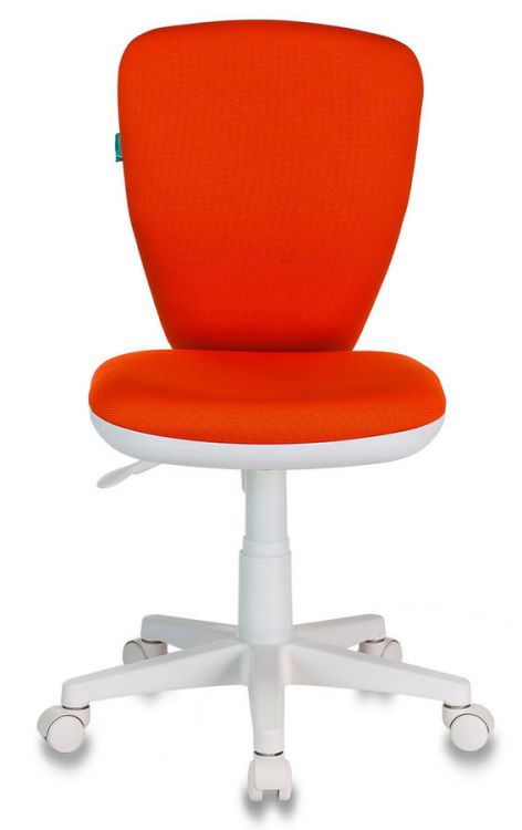 Кресло детское Бюрократ KD-W10 крестовина пластик белый, ткань, цвет: оранжевый
