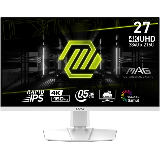 Монитор 27 MSI Optix MAG 274URFW 9S6-3CC29H-430 белый IPS LED 16:9 HDMI полуматовая HAS Piv 1000:1 400cd 178гр/178гр 3840x2160 144Hz DP 4K