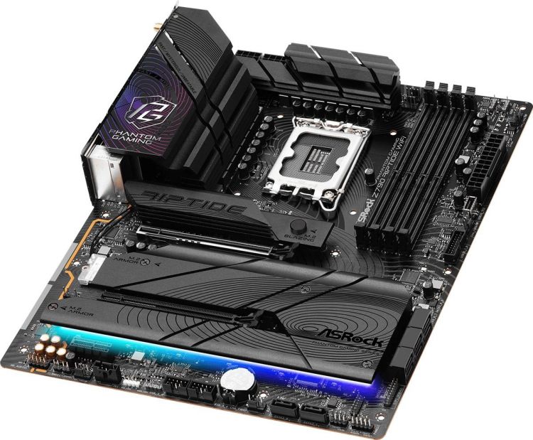 LGA1700 ASROCK  Xcom-Shop Материнская плата ATX ASRock Z790 RIPTIDE WIFI (LGA1700, Intel Z790, 4*DDR5 (8000), 8*SATA3 6G RAID, 2.5Glan, WiFI, HDMI, DP, 2*USB 3.2, USB Type-C, 4