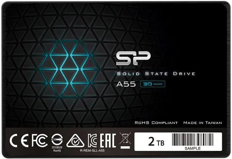 SSD Silicon Power  Xcom-Shop Накопитель SSD 2.5'' Silicon Power SP002TBSS3A55S25 2TB A55, SATA III [R/W - 500/450 MB/s] TLC