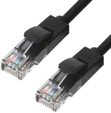 Кабель патч-корд U/UTP 5e кат. 0.15м. GCR GCR-LNC06-0.15m ,RJ45, литой (Черный) , 14241