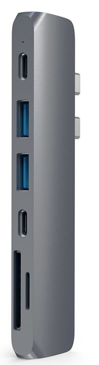 Концентратор USB 3.0 Satechi ST-CMBPM aluminum Pro Hub для Macbook Pro (USB-C), HDMI/Thunderbolt 3/USB Type-C/SD/microSD/2 x USB 3.0, серый космос