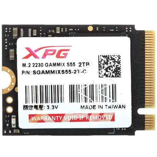 Накопитель SSD M.2 2230 ADATA GAMMIX S55 XPG, 2TB, 5000/3700MB/s, NVMe, 3D NAND TLC, 450 TBW, MTBF 1.5M