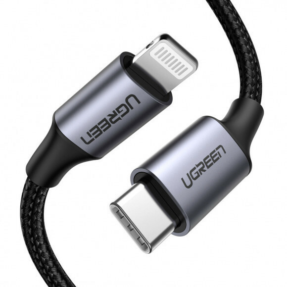 Кабель UGREEN US304 60760_ USB-C / Lightning M/M, 1,5 м. серый