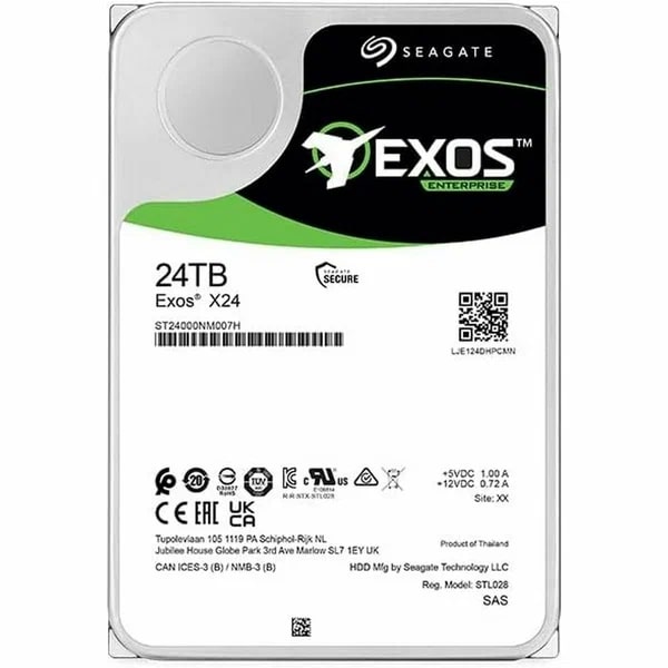   Xcom-Shop Жесткий диск 24TB SAS 12Gb/s Seagate ST24000NM007H 3.5 Exos X24 7200 rpm, 512 MB