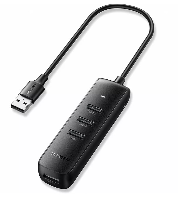 Концентратор UGREEN CM416 10915_ 4*USB 3.0, 25 см, черный