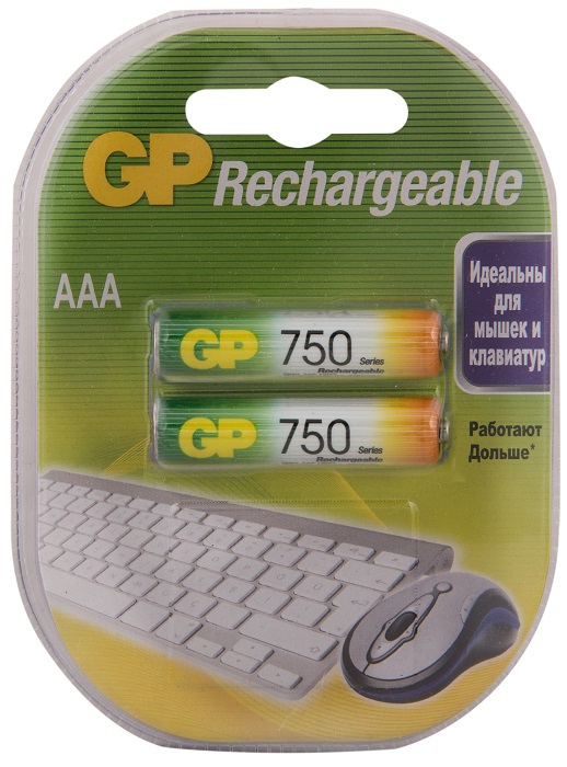 Аккумулятор GP 75AAAHC 1.2V, 750mAh, 2шт, size AAA