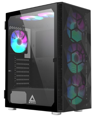 Корпус ATX Montech X3 MESH черный, без БП, боковая панель из закленного стекла, 2*USB 3.0, USB 3.1, audio