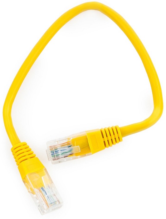   Xcom-Shop Кабель патч-корд U/UTP 5e кат. 0.25м Cablexpert PP12-0.25M/Y литой, многожильный, CCA, жёлтый