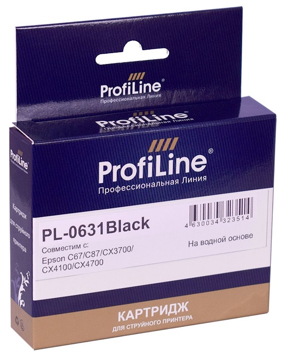 Картридж ProfiLine PL_T0631_BK струйный для принтеров Epson C67/C87/CX3700/CX4100/CX4700 с чернилами на водной основе Black 8 мл