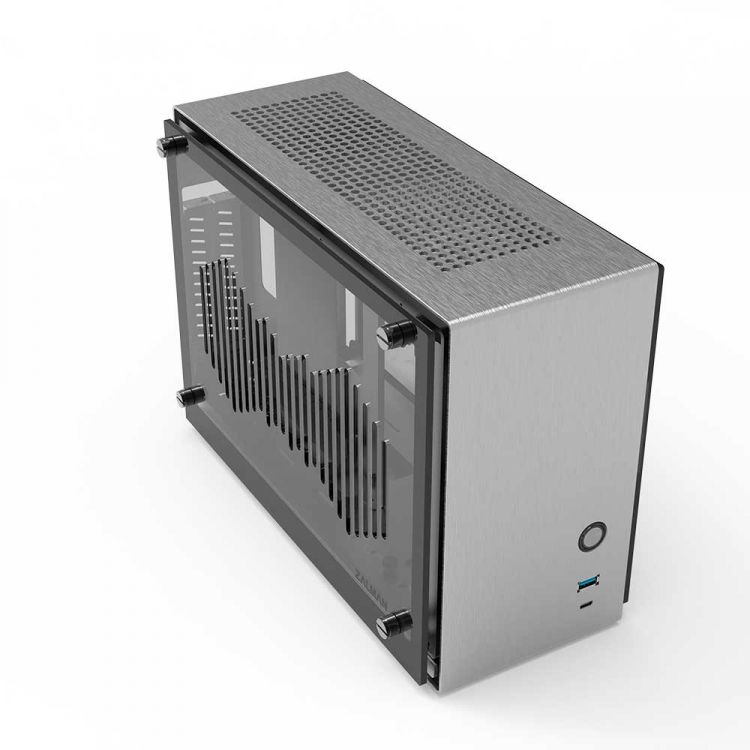 Корпус mini-ITX Zalman M2 Mini Silver серебристый, без БП, акриловая боковая панель, USB 3.0, USB Type-C