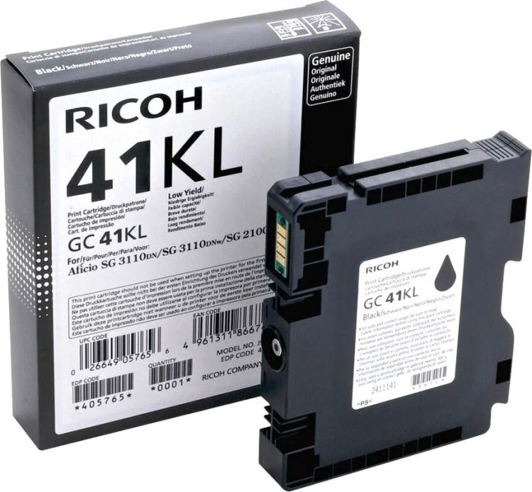 Картридж гелевый Ricoh тип GC 41KL 405765 черный (600 страниц) для Aficio SG 2100N/3110DN/3110DNw/3110DNw/3100SNw/3110SFNw