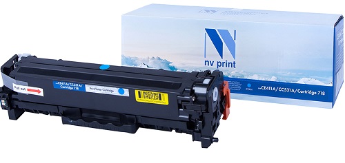 Картридж NVP CE411A/CC531A/718C для LaserJet Color M351a/M375nw/M451dn/M451dw/M451nw/M475dn/M475dw/CP2025/CP2025dn/CP2025n/MFP-CM2320fx/CM2320n/Canon