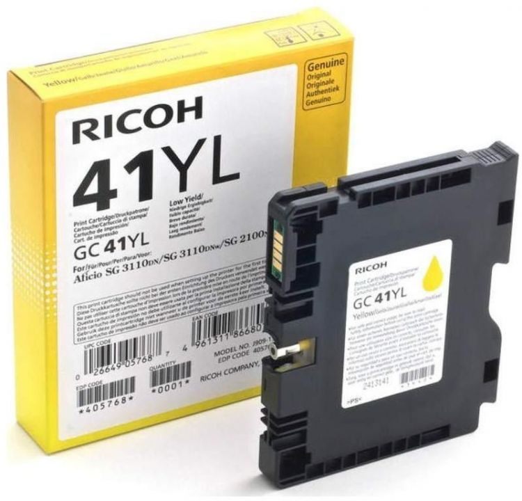 Картридж гелевый Ricoh тип GC 41YL 405768 желтый (600 страниц) для Aficio SG 2100N/3110DN/3110DNw/ 3110DNw/3100SNw/3110SFNw