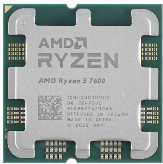 Процессор AMD Ryzen 5 7600 100-100001015BOX Zen 4 6C/12T 3.8-5.1GHz (AM5, L3 32MB, 5nm, 65W TDP) BOX