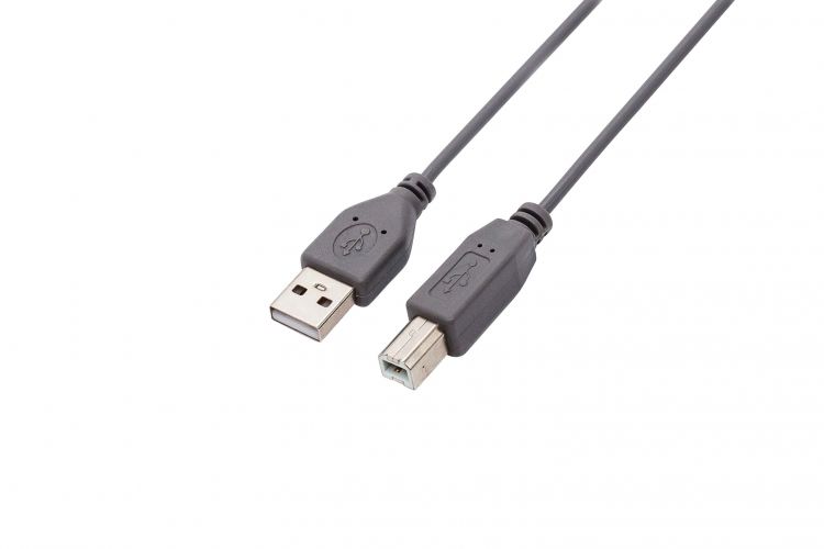 Кабель интерфейсный USB 2.0 Filum FL-C-U2-AM-BM-1.8M 1.8 м., серый, разъемы: USB A male-USB B male, пакет