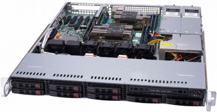 Серверная платформа 1U Supermicro SYS-1029P-MTR (2x3647, C621, 8xDDR4, 8x2.5 HS, 2xGE, 2x600W,Rail)
