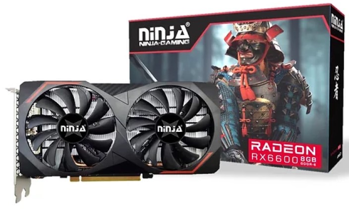 Видеокарта PCI-E Sinotex Radeon RX 6600 Ninja (AF660FG86F) 8GB GDDR6 128bit 1626/14000MHz 7nm HDMI/3*DP RTL