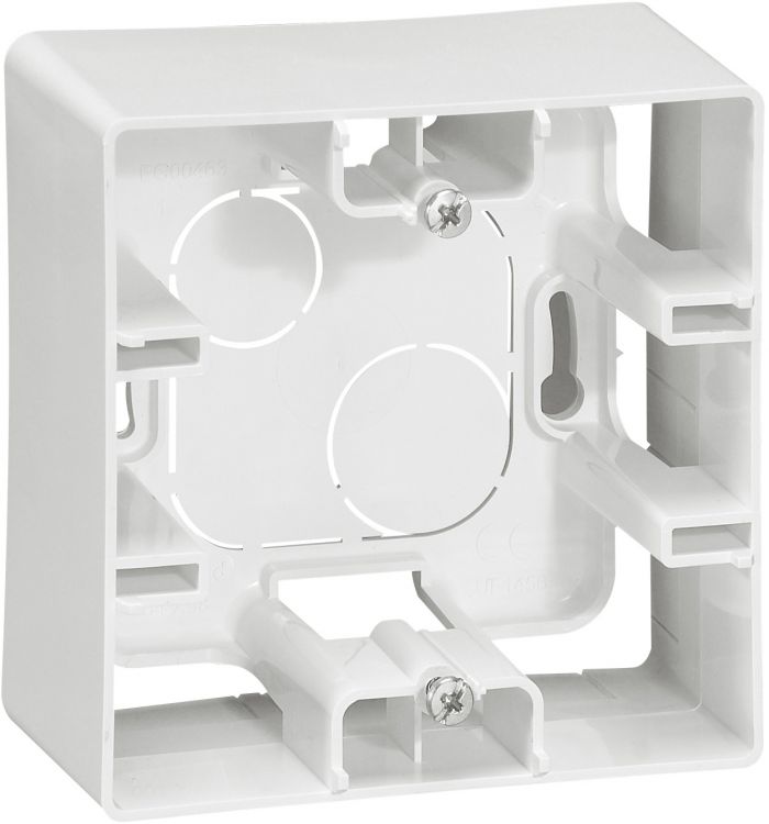 Коробка накладная Legrand 672510 Etika - монтажная, 1 пост, белая