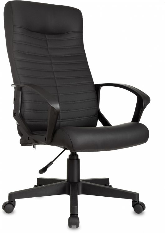 Кресло офисное Бюрократ CH-480LT/BLACK-PU руководителя черное эко.кожа крестов. пластик