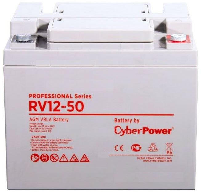   Xcom-Shop Батарея CyberPower RV 12-50 professional series, 12V, capacity (discharge 20 h) 50Ah, capacity (discharge 10 h) 50Ah, max. discharge current (5 sec) 5