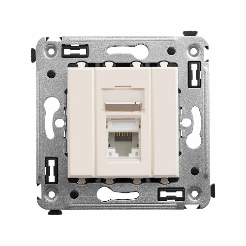 Розетка компьютерная DKC 4405293 RJ-45 в стену, кат.6 одинарная, Ванильная дымка, Avanti