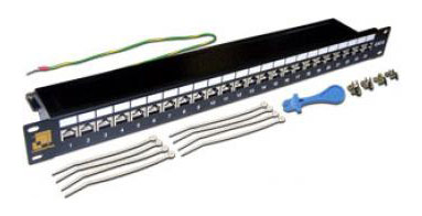 Патч-панель Lanmaster LAN-PPL24S6A 19, 1U, Cat 6A, 24 порта RJ45 (8p8c), экранированная, Dual IDC (110/KRONE)