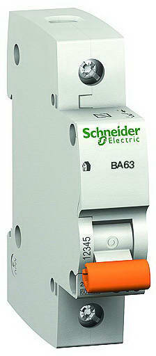 Автоматический выключатель Schneider Electric 11201 ВА63 1Р 6A C 4,5 кА (серия Домовой)