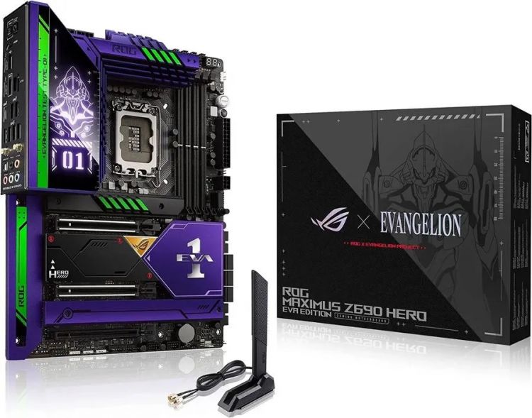 LGA1700 ASUS  Xcom-Shop Материнская плата ATX ASUS ROG Maximus Z690 Hero EVA Edition (LGA1700, Z690, 4*DDR5 (6400), 6*SATA 6G RAID, 5*M.2, 3*PCIE, 2*2.5Glan, WiFi, BT, 3*USB