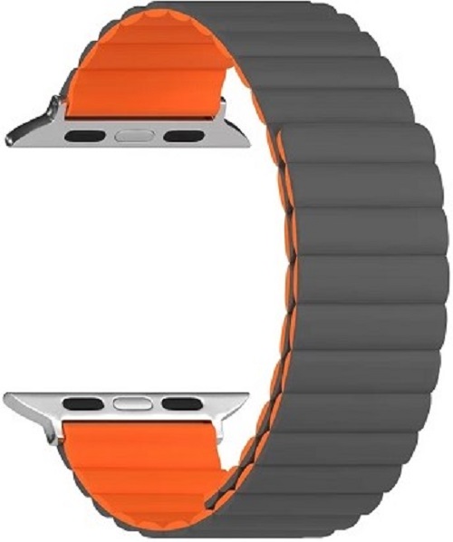 Ремешок на руку Lyambda ACRUX DSJ-30-40-GO силиконовый для Apple Watch 38/40/41 mm grey/orange