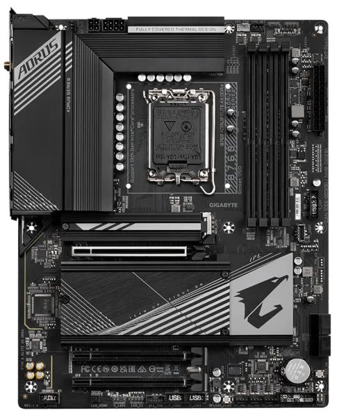 Материнская плата ATX GIGABYTE B760 AORUS ELITE AX DDR4 (LGA1700, B760, 4*DDR4 (5333), 4*SATA 6G RAID, 3*M.2, 3*PCIE, 2.5Glan, WiFi, BT, HDMI, DP, USB